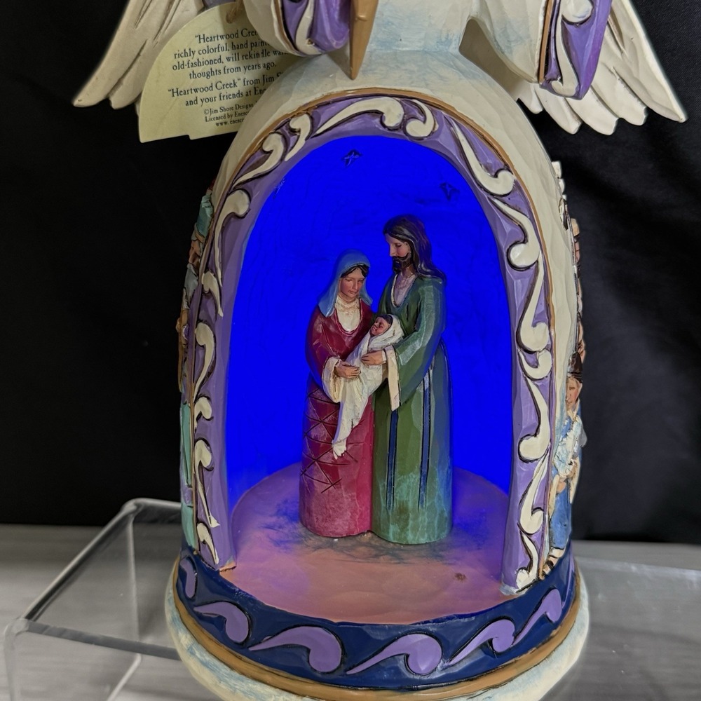 Jim Shore Christmas Nativity Angel Diorama w/Lighted Holy Family Scene 4037600 - Picture 2 of 16